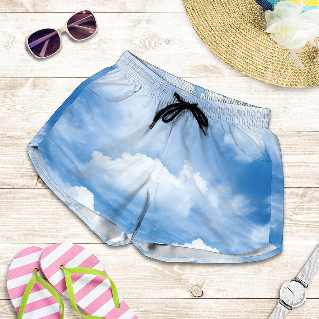 Sky Cloud Print Women's Shorts