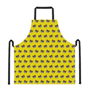 Sleeping Bear Emoji Pattern Print Apron