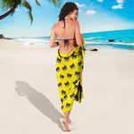 Sleeping Bear Emoji Pattern Print Beach Sarong Wrap