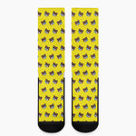 Sleeping Bear Emoji Pattern Print Crew Socks