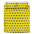 Sleeping Bear Emoji Pattern Print Duvet Cover Bedding Set