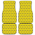 Sleeping Bear Emoji Pattern Print Front and Back Car Floor Mats