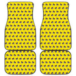 Sleeping Bear Emoji Pattern Print Front and Back Car Floor Mats