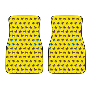 Sleeping Bear Emoji Pattern Print Front Car Floor Mats