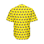 Sleeping Bear Emoji Pattern Print Men's Baseball Jersey