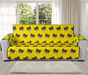 Sleeping Bear Emoji Pattern Print Oversized Sofa Protector