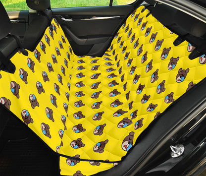 Sleeping Bear Emoji Pattern Print Pet Car Back Seat Cover