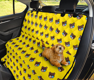 Sleeping Bear Emoji Pattern Print Pet Car Back Seat Cover