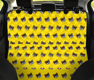 Sleeping Bear Emoji Pattern Print Pet Car Back Seat Cover