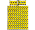 Sleeping Bear Emoji Pattern Print Quilt Bed Set