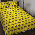 Sleeping Bear Emoji Pattern Print Quilt Bed Set