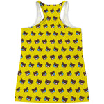 Sleeping Bear Emoji Pattern Print Women's Racerback Tank Top