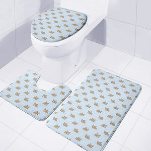 Sleeping Chihuahua Pattern Print 3 Piece Bath Mat Set