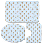 Sleeping Chihuahua Pattern Print 3 Piece Bath Mat Set