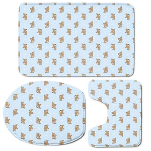 Sleeping Chihuahua Pattern Print 3 Piece Bath Mat Set