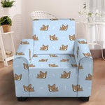 Sleeping Chihuahua Pattern Print Armchair Slipcover