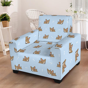 Sleeping Chihuahua Pattern Print Armchair Slipcover