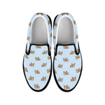 Sleeping Chihuahua Pattern Print Black Slip On Shoes