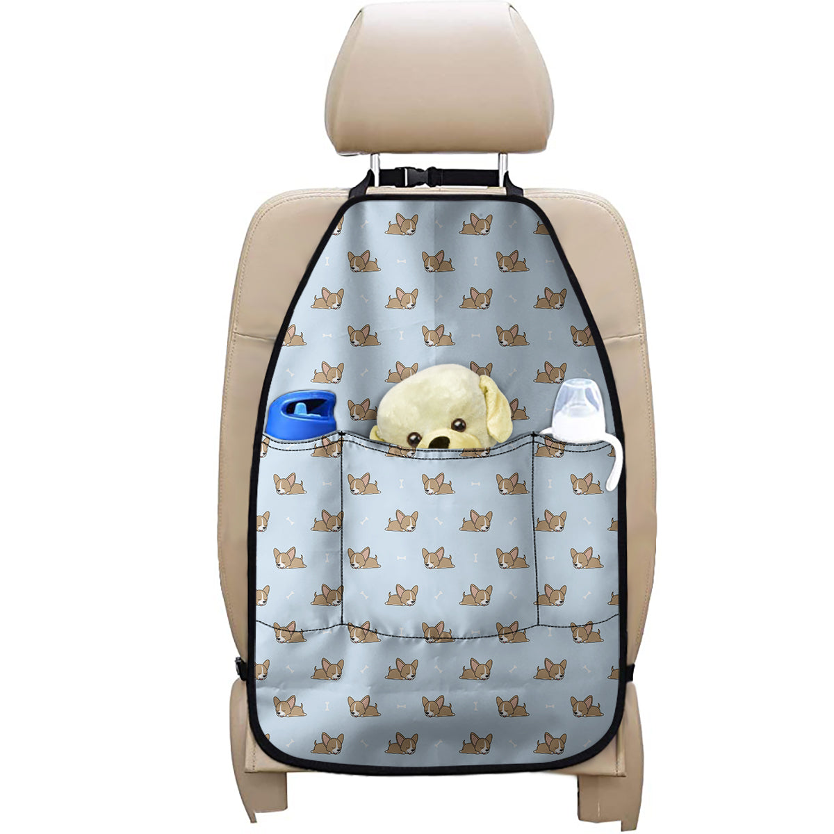 Sleeping Chihuahua Pattern Print Car Seat Organizers