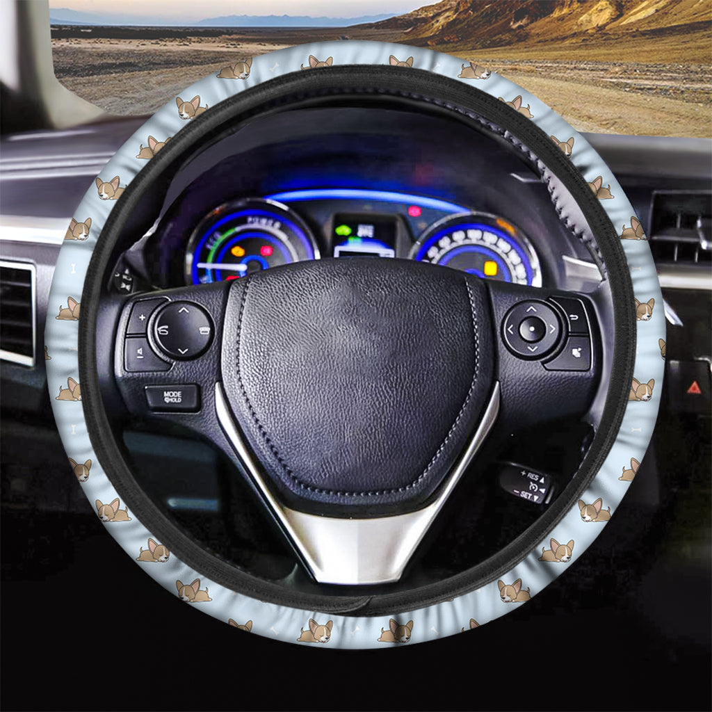 Sleeping Chihuahua Pattern Print Car Steering Wheel Cover