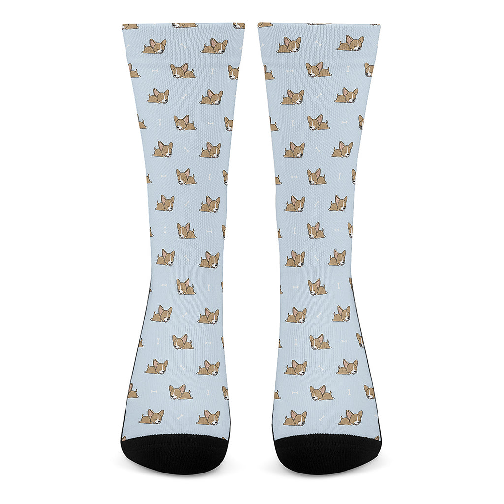 Sleeping Chihuahua Pattern Print Crew Socks