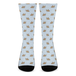 Sleeping Chihuahua Pattern Print Crew Socks