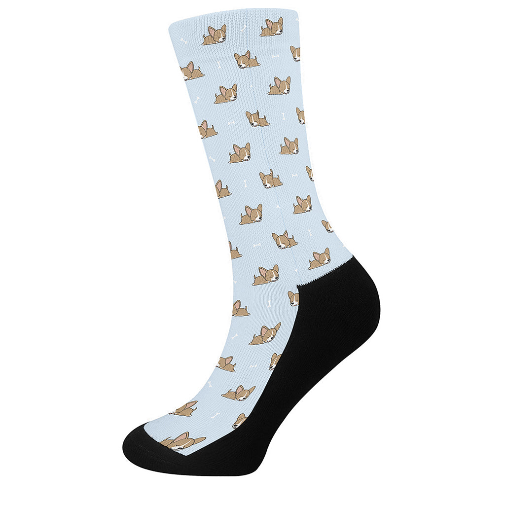 Sleeping Chihuahua Pattern Print Crew Socks