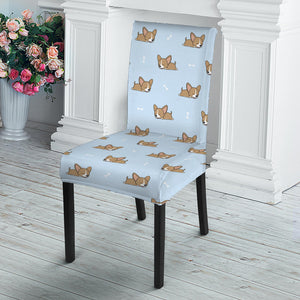 Sleeping Chihuahua Pattern Print Dining Chair Slipcover