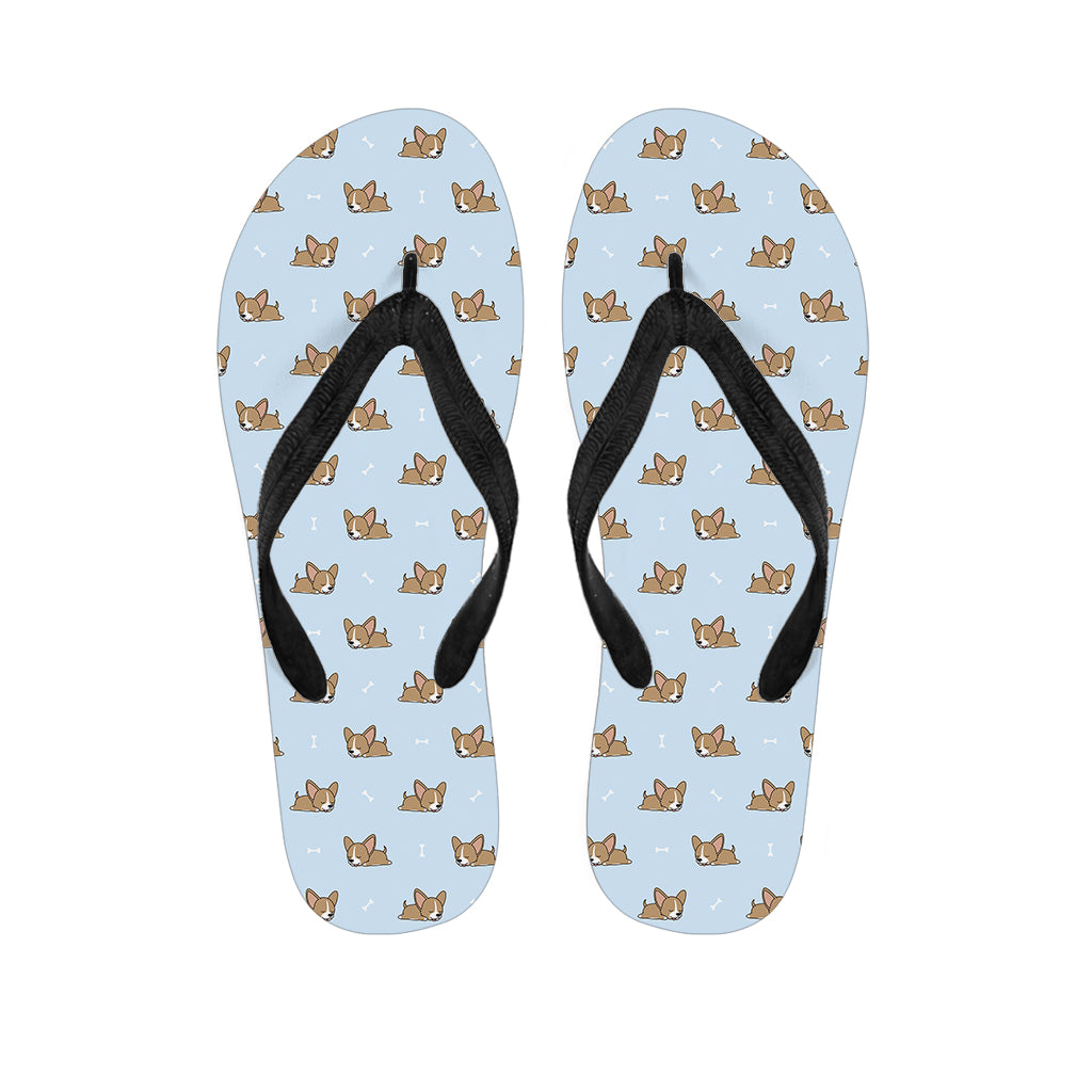 Sleeping Chihuahua Pattern Print Flip Flops