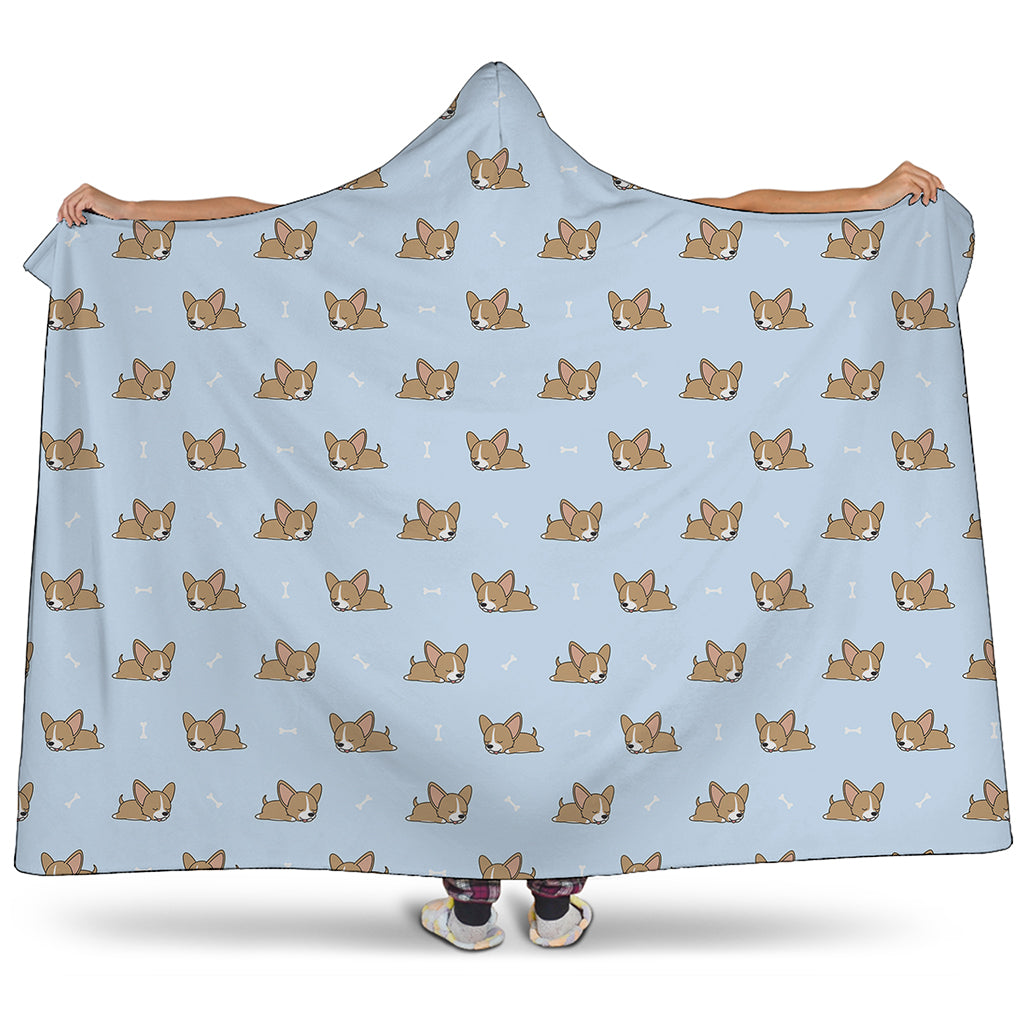 Sleeping Chihuahua Pattern Print Hooded Blanket