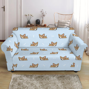 Sleeping Chihuahua Pattern Print Loveseat Slipcover