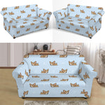 Sleeping Chihuahua Pattern Print Loveseat Slipcover