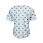 Sleeping Chihuahua Pattern Print Men's Baseball Jersey