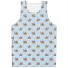 Sleeping Chihuahua Pattern Print Men's Tank Top