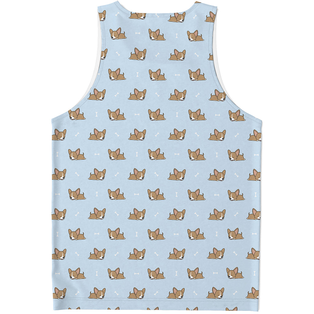 Sleeping Chihuahua Pattern Print Men's Tank Top