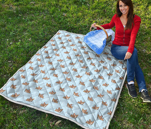 Sleeping Chihuahua Pattern Print Quilt