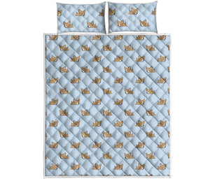 Sleeping Chihuahua Pattern Print Quilt Bed Set