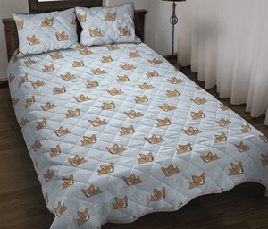 Sleeping Chihuahua Pattern Print Quilt Bed Set