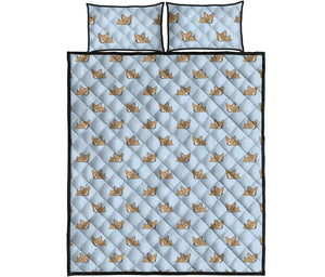 Sleeping Chihuahua Pattern Print Quilt Bed Set