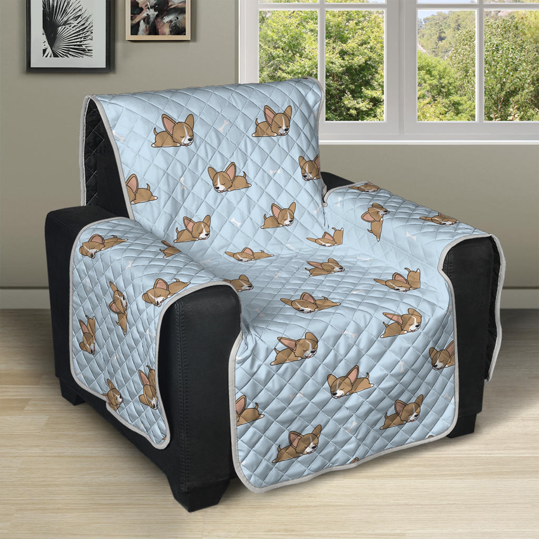 Sleeping Chihuahua Pattern Print Recliner Protector