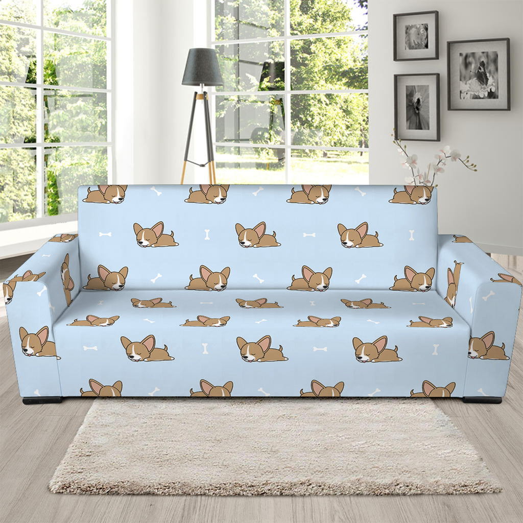 Sleeping Chihuahua Pattern Print Sofa Slipcover