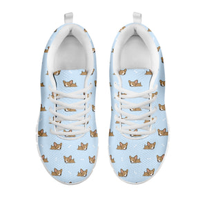 Sleeping Chihuahua Pattern Print White Sneakers