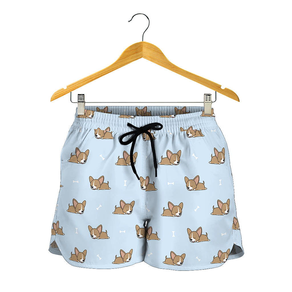 Sleeping Chihuahua Pattern Print Women's Shorts