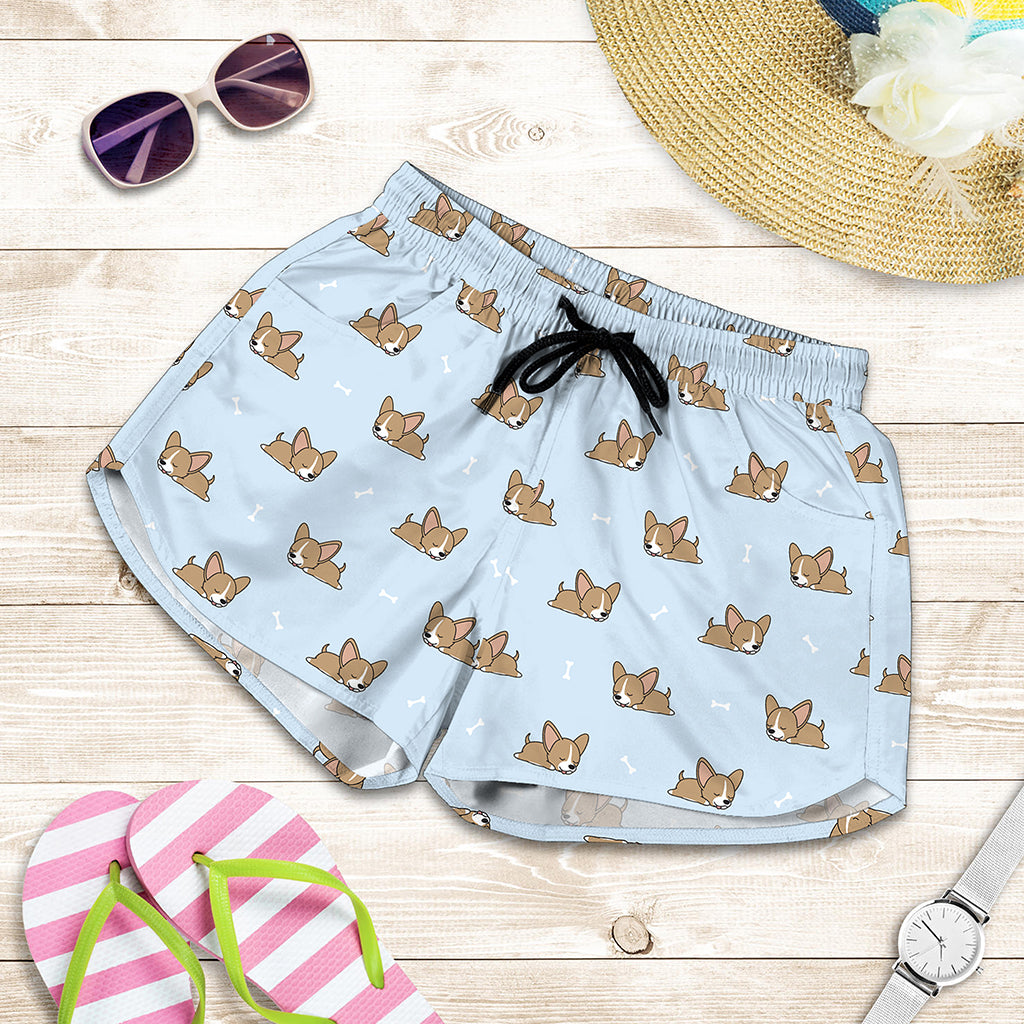 Sleeping Chihuahua Pattern Print Women's Shorts