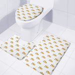 Sleeping Corgi Pattern Print 3 Piece Bath Mat Set