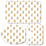 Sleeping Corgi Pattern Print 3 Piece Bath Mat Set