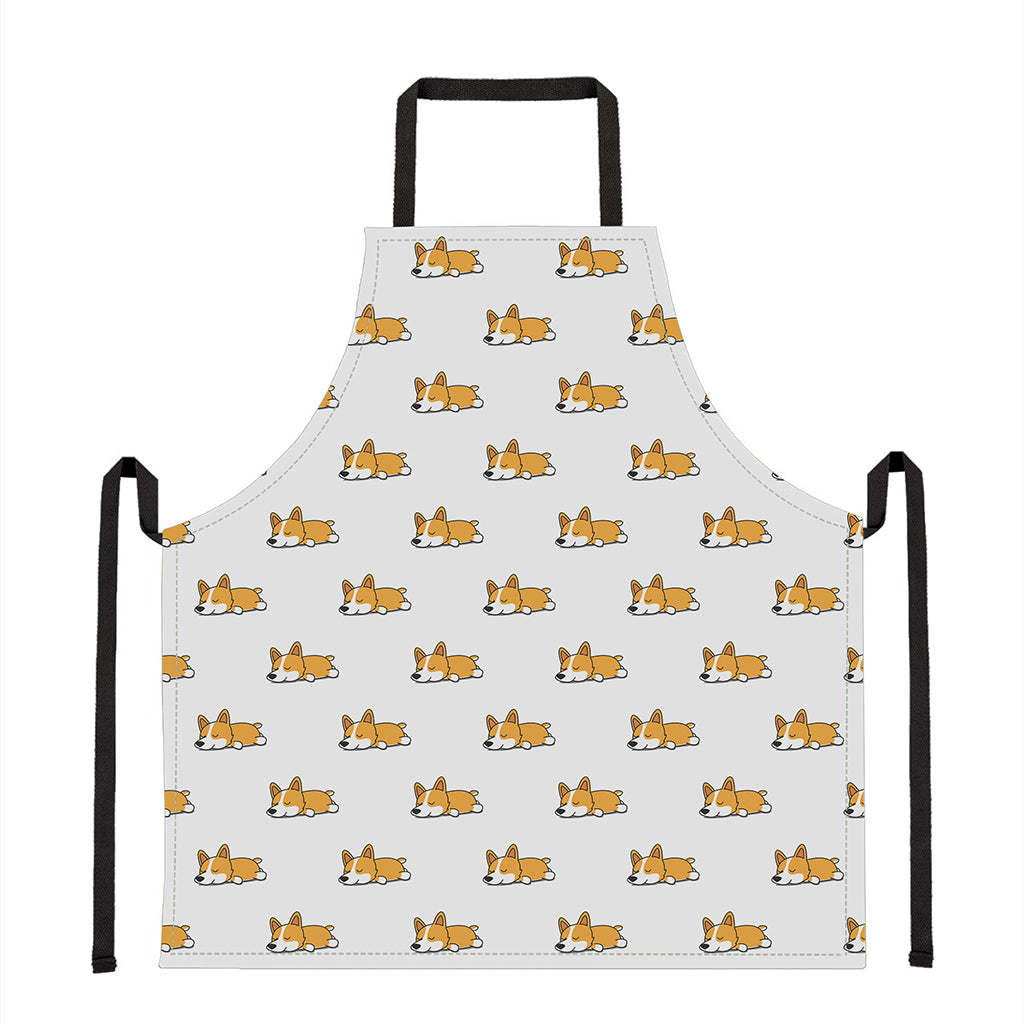 Sleeping Corgi Pattern Print Apron