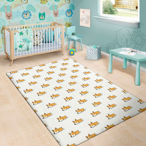 Sleeping Corgi Pattern Print Area Rug