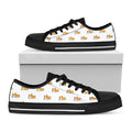 Sleeping Corgi Pattern Print Black Low Top Sneakers
