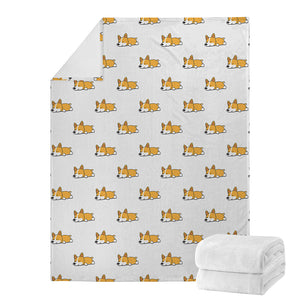 Sleeping Corgi Pattern Print Blanket